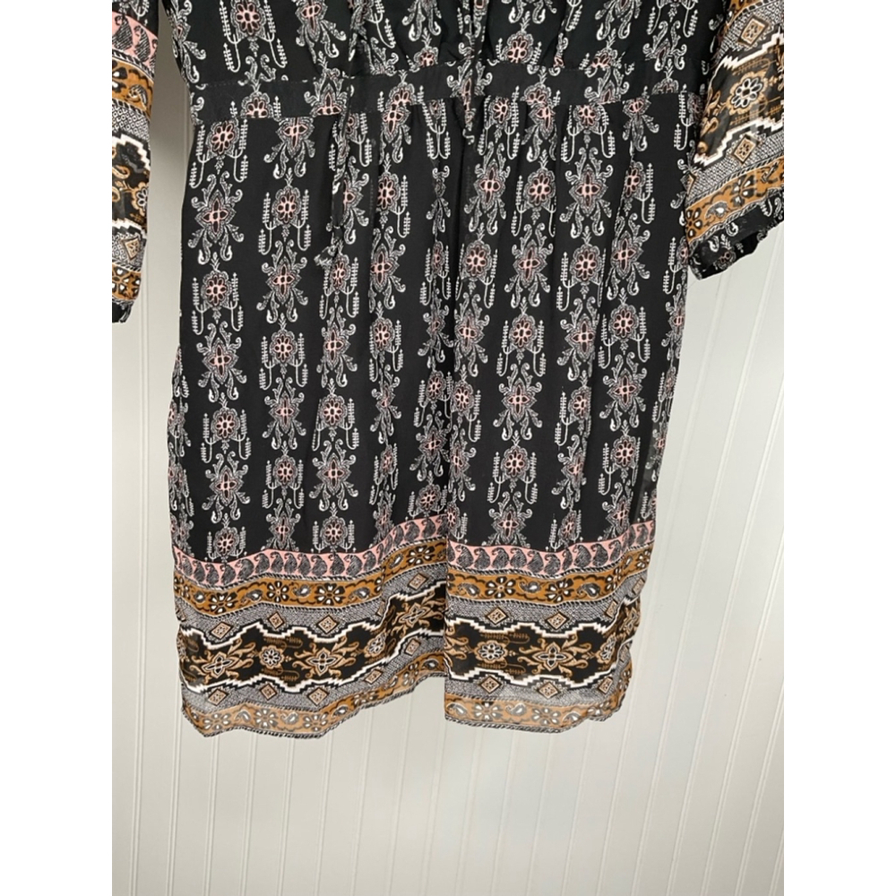 Women’s Madewell Lace Up black boho Dress in Burnished Floral Size 6 - Picture 5 of 6